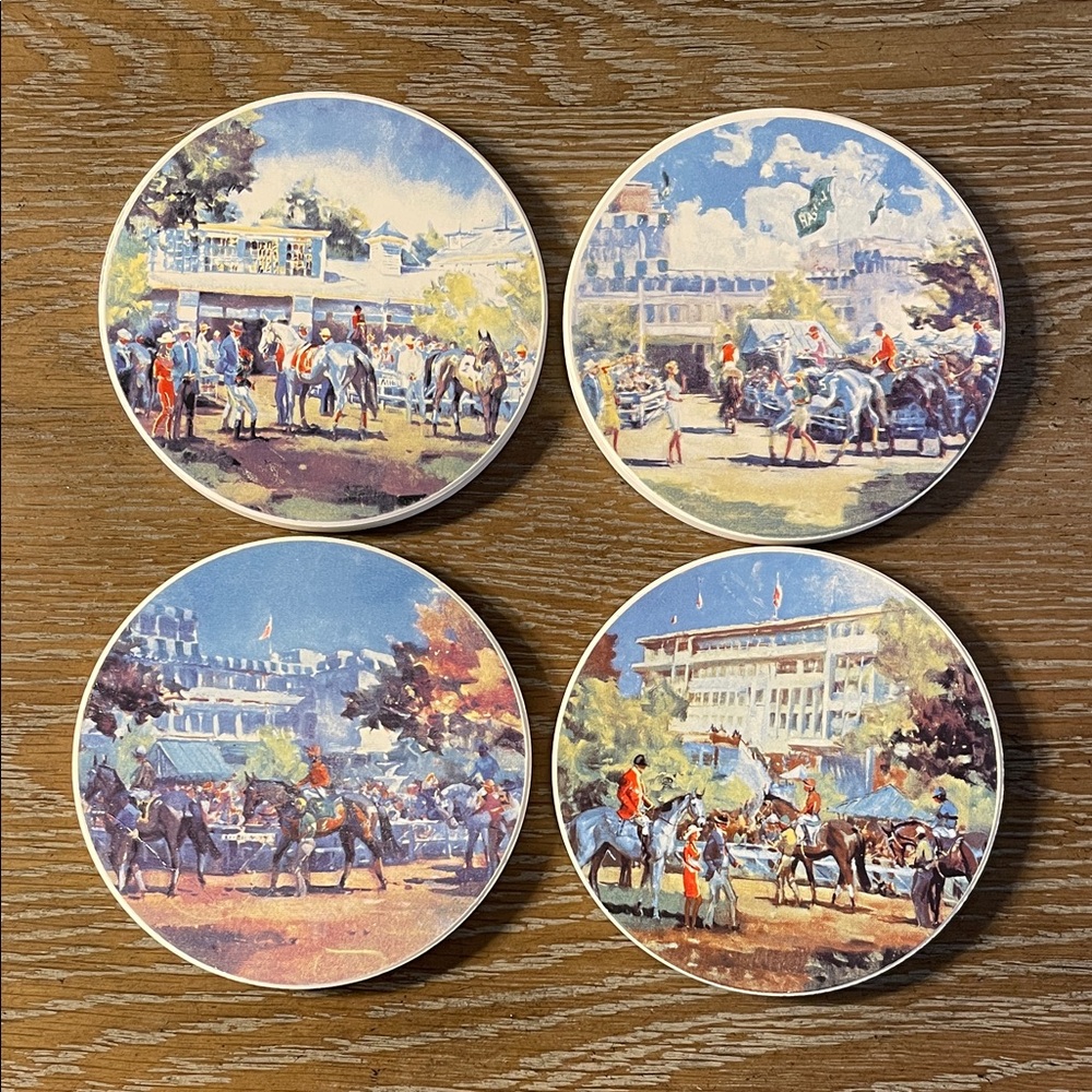 Set of 4 Monmouth Park Racetrack Drink Coasters